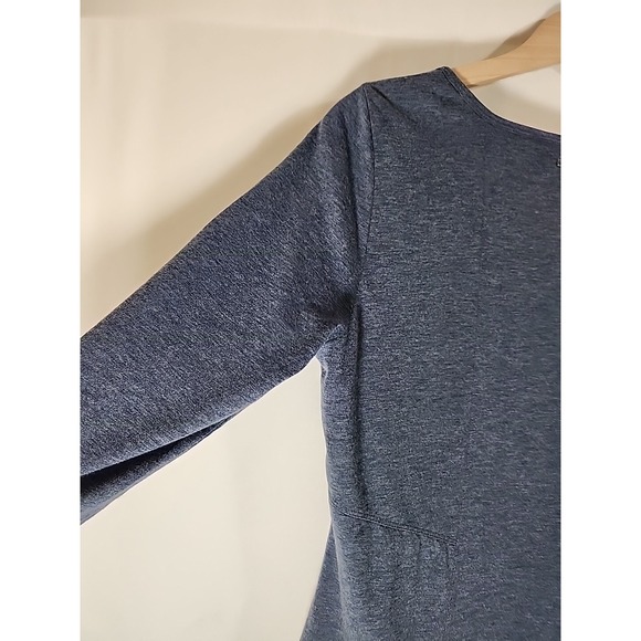 PRANA‎ Soskia Heathered Blue 3/4 Sleeve Wool Knit Midi Dress Pockets Womens M - Picture 9 of 16